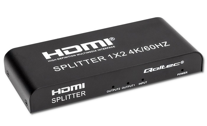 Aktywny rozdzielacz Splitter 2 x HDMI 4K x 2K Qoltec 6Gb/s 60Hz High stability