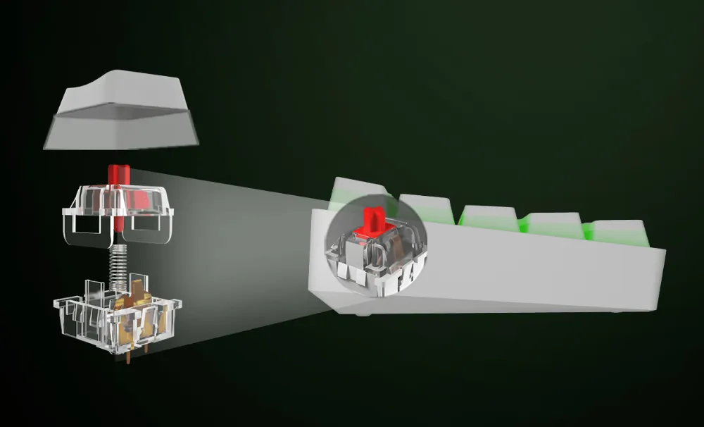 Bezprzewodowa klawiatura gamingowa mechaniczna Genesis THOR 660 podświetlana RGB - biała