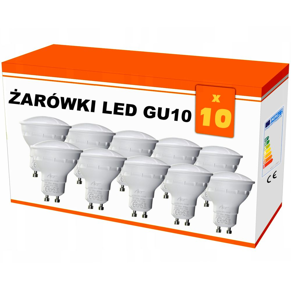 Zestaw 10x żarówka LED ART GU10 7W AC230V 50x57mm ciepły biały