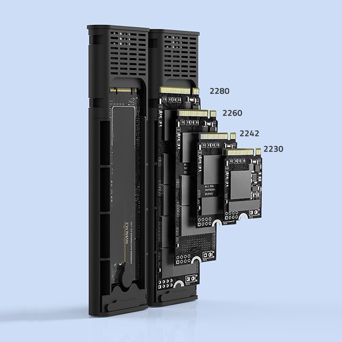 Obudowa kieszeń na dysk M.2 SSD SATA NVME DUAL Qoltec USB-C + etui