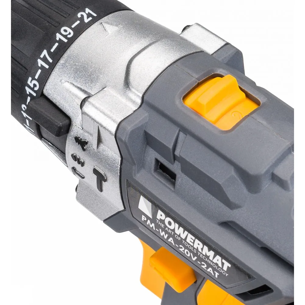 Wkrętarka akumulatorowa 20V 2Ah z udarem LED Powermat PM-WA-20V-2AT + walizka