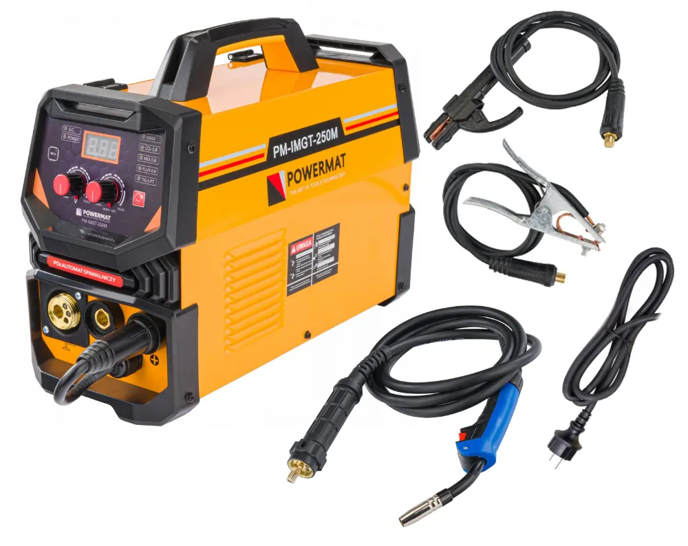 Migomat spawarka inwertorowa 250A Powermat PM-IMGT-250M duży zestaw
