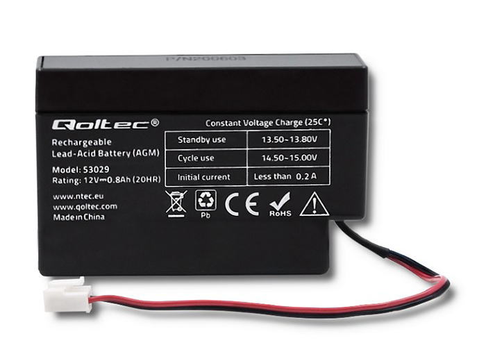 Akumulator AGM Qoltec 12V 0.8Ah HQ