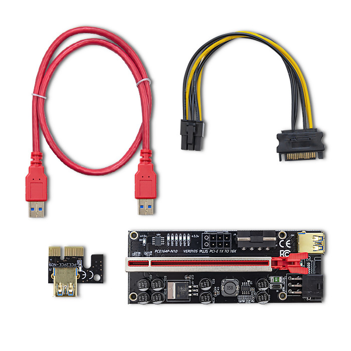 Riser PCI-E Qoltec 1x-16x USB 3.0 ver. 010S SATA / PCI-E 6pin