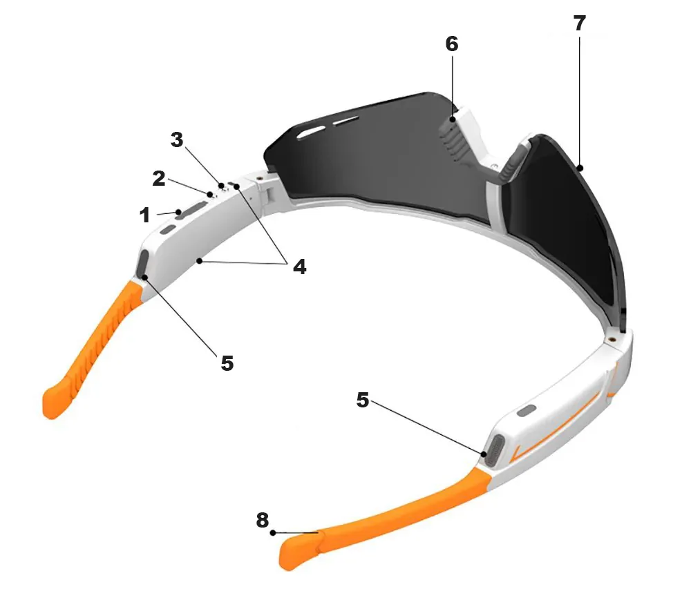 Sportowe okulary przeciwsłoneczne Bluetooth XO E8 UV400 nylonowe z mikrofonem białe