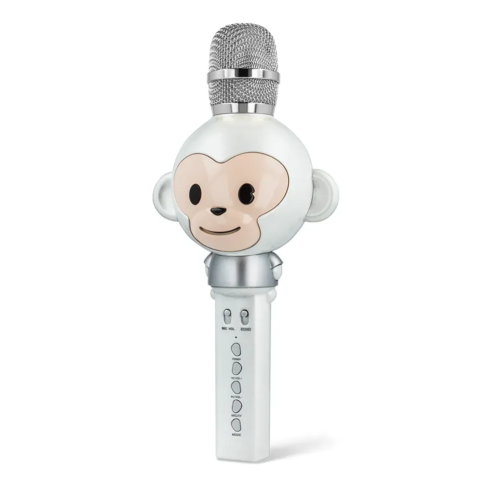 Zestaw dla dzieci mikrofon z głośnikiem bluetooth Forever Animal AMS-100 małpka biały + aparat fotograficzny niebieski