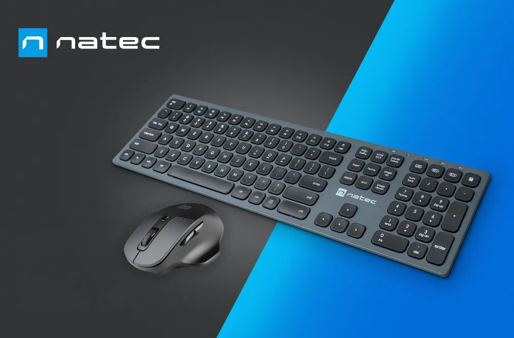 Zestaw klawiatura bezprzewodowa Bluetooth/2.4GHz NATEC DOLPHIN + mysz bezprzewodowa NATEC BLACKBIRD 2