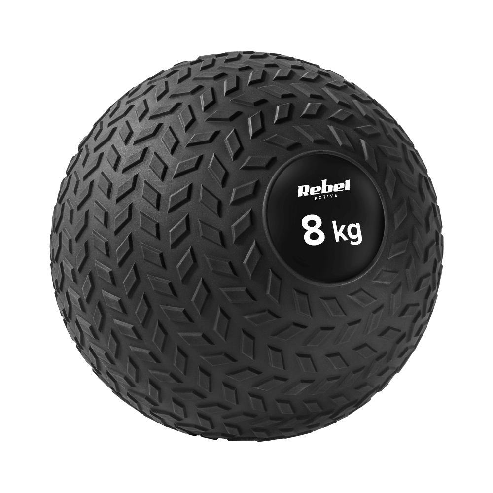 Mała piłka lekarska do ćwiczeń rehabilitacyjna Slam Ball 23cm 8kg REBEL ACTIVE