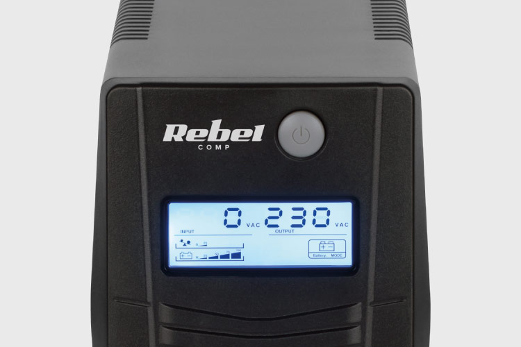 Zasilacz awaryjny komputerowy UPS REBEL Nanopower Plus 1000 offline 1000VA 600W LCD USB RJ45 