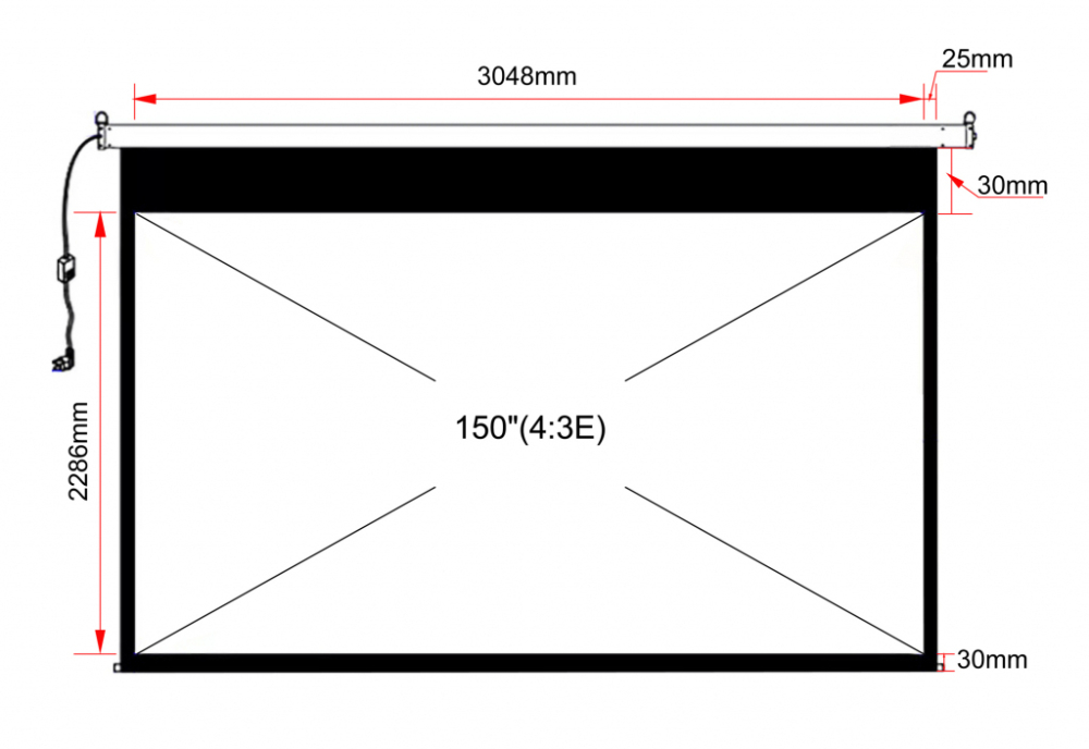 Elektryczny ekran projekcyjny ART EA-150 4:3 150" 229x305cm z pilotem