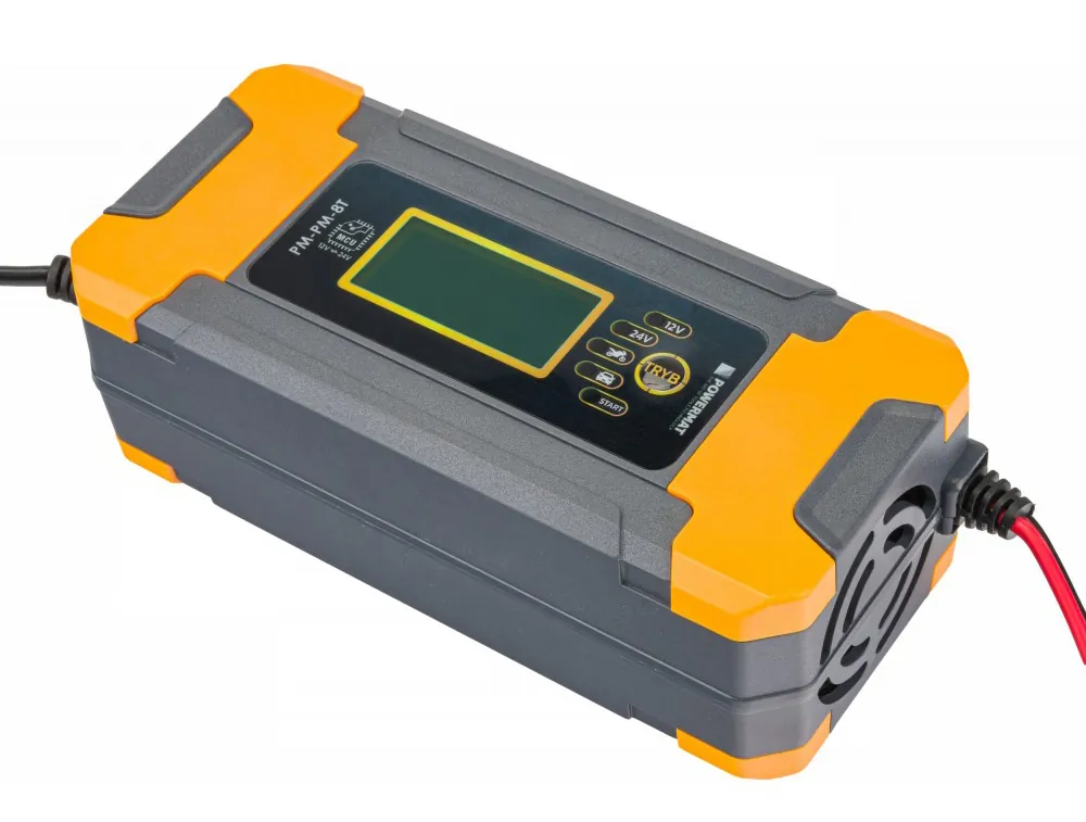 Prostownik mikroprocesorowy akumulatorowy 12V / 24V Powermat PM-PM-8T 10-etapowy LCD