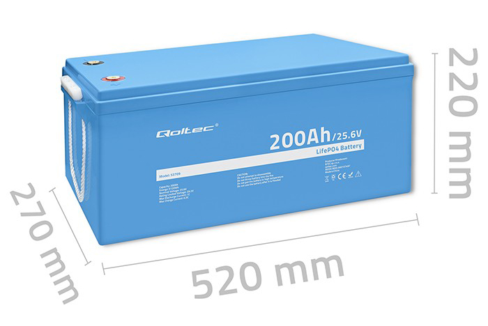 Akumulator LiFePO4 litowo-żelazowo-fosforanowy Qoltec 25.6V 200Ah 2560Wh BMS
