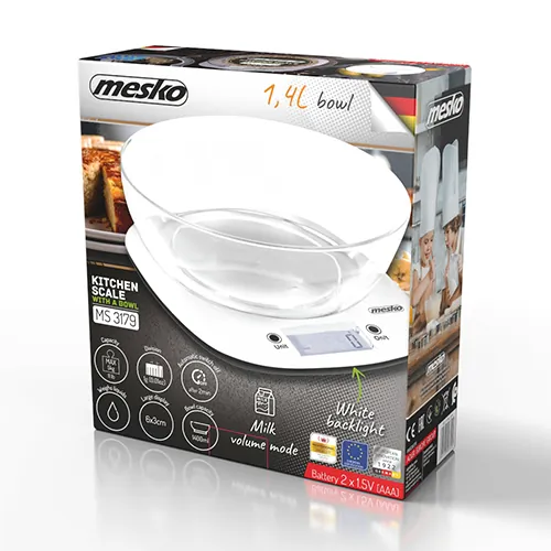 Elektroniczna waga kuchenna z misą Mesko MS 3179 - biała