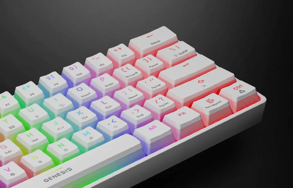 Bezprzewodowa klawiatura gamingowa mechaniczna Genesis THOR 660 podświetlana RGB - biała