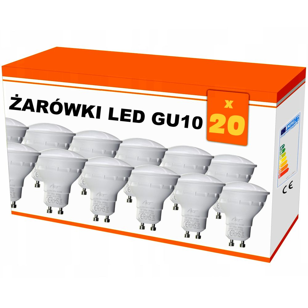 Zestaw 20x żarówka LED ART GU10 7W AC230V 50x57mm ciepły biały