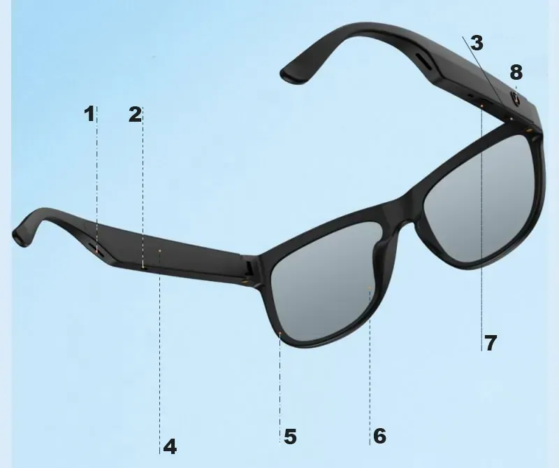 Okulary przeciwsłoneczne Bluetooth XO E5 UV400 nylonowe z mikrofonem czarne