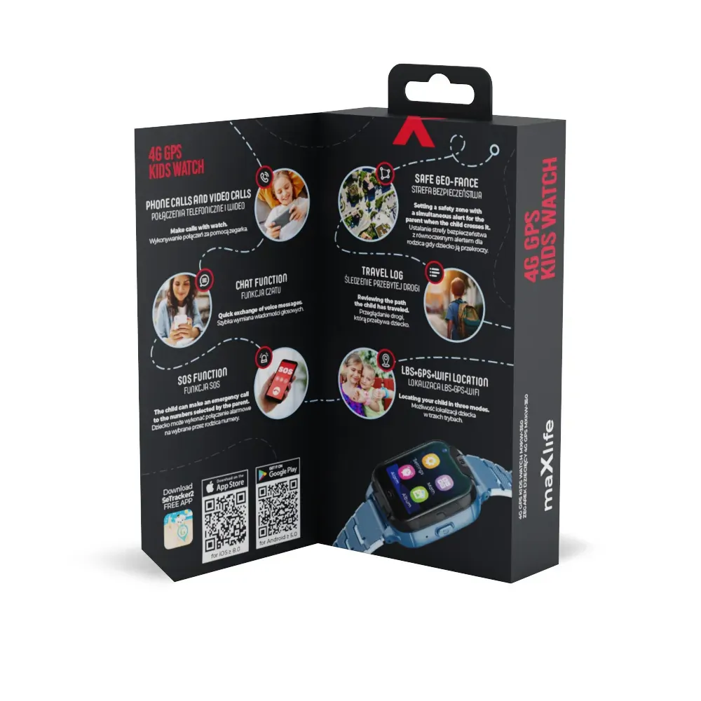 Zegarek smartwatch Maxlife MXKW-350 GPS WiFi dla dzieci niebieski