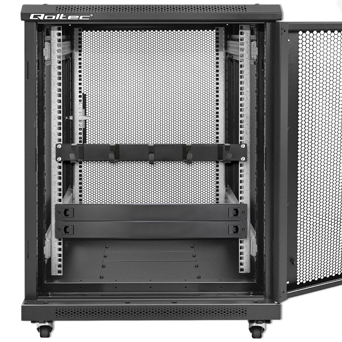 Stalowy organizer kabli do szaf RACK 19" 1U - czarny