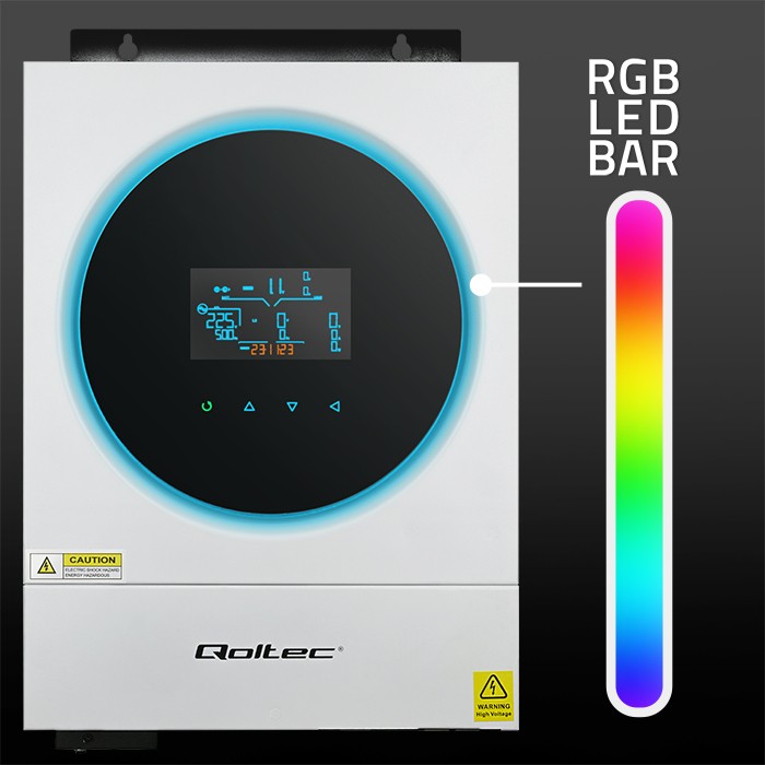 Hybrydowy inwerter solarny Qoltec Off-Grid 4kVA 4kW 120A MPPT LCD Wi-Fi BMS Sinus